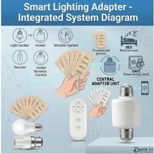 Wireless Remote Control B22 to E27 Conversion Lamp Holder AC 220V with Remote